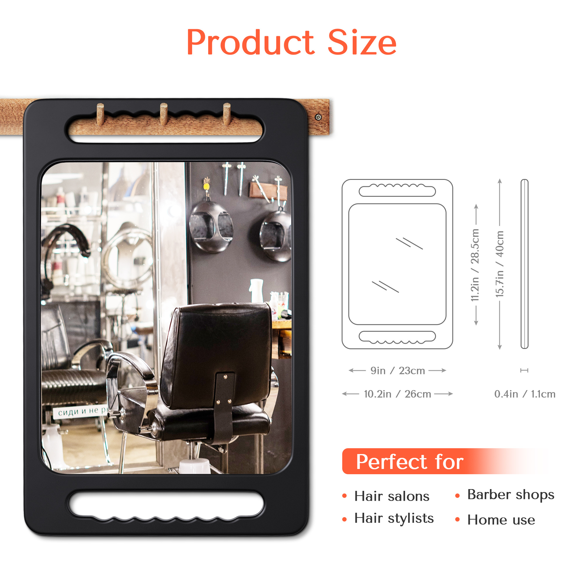 TEMU Double Handheld Mirrors, Sturdy Shatterproof Design For Professional Salon Use, Lightweight Handheld Mirror For Hair Styling & Cutting, Suit For