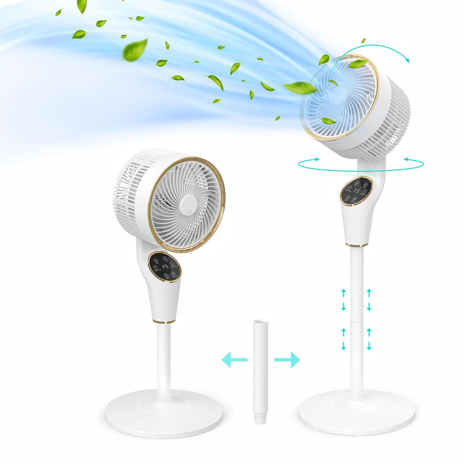 TEMU Advwin 97cm Pedestal Fan, Quiet Portable Air Circulator Fan For Whole Room, With 8 Speeds, , 90° Vertical Tilt, Adjustable Height, Touch Panel