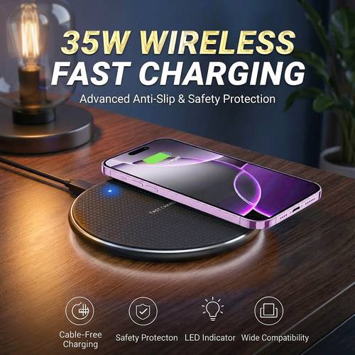 35w quick charger wireless fast charging pad