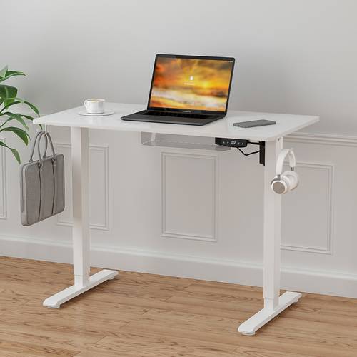 electric standing desk height adjustable ergonomic sit stand desks with hanging hooks and cable management 100 x 55 cm whole piece desktop for small frame white desktop walnut desktop oak desktop
