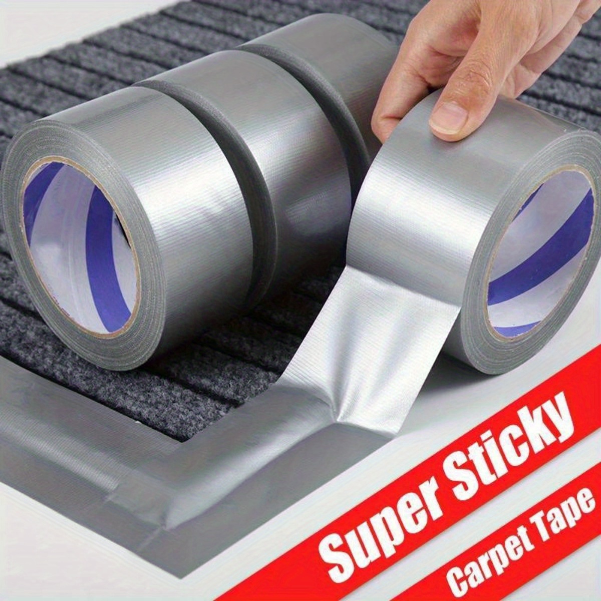 TEMU 4rolls Heavy Duty Silver Duct Tape Duct Tape 4.8cm X 200cm Multi-use For Indoor & Outdoor Repairs, Industrial, Professional Use, Diy, Projects,