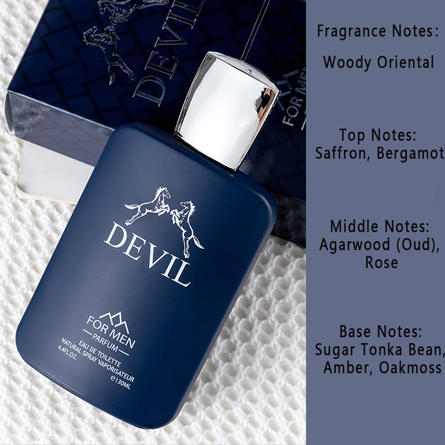 New DEVIL Men'S Cologne, 4.4 Fl. Oz Men'S Fragrance, 2 Fragrances Available, Woody Oriental, Floral Oriental, Long-Lasting Fragrance, Alcohol-Based, Phosphorus-Free, Ideal for Dating & Everyday Use, Men'S Eau de Parfum | Modern Bottle Design | Parabenfree Fragrance | An Ideal Holiday Gift.