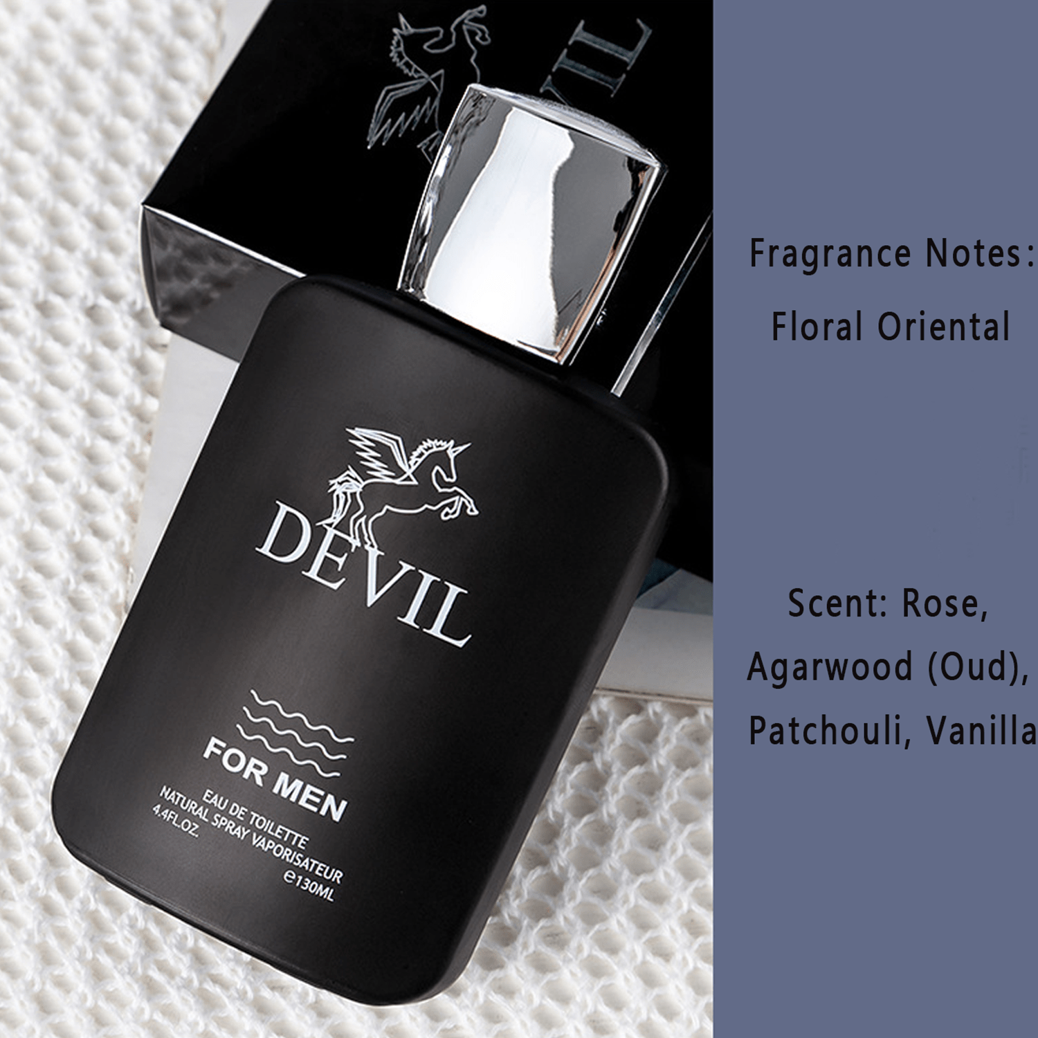 New DEVIL Men'S Cologne, 4.4 Fl. Oz Men'S Fragrance, 2 Fragrances Available, Woody Oriental, Floral Oriental, Long-Lasting Fragrance, Alcohol-Based, Phosphorus-Free, Ideal for Dating & Everyday Use, Men'S Eau de Parfum | Modern Bottle Design | Parabenfree Fragrance | An Ideal Holiday Gift.