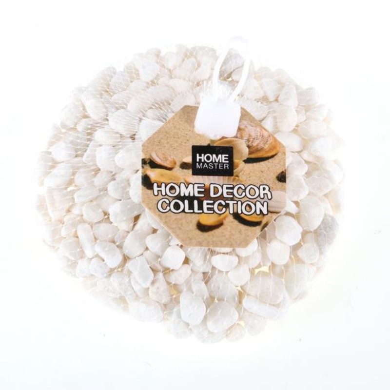 TEMU 2 Bags 1kg Decorative White Pebble Stones Path And Fish Tank With For Home Decor, Landscaping, Aquatic, And Crafting - 500g Per Pack