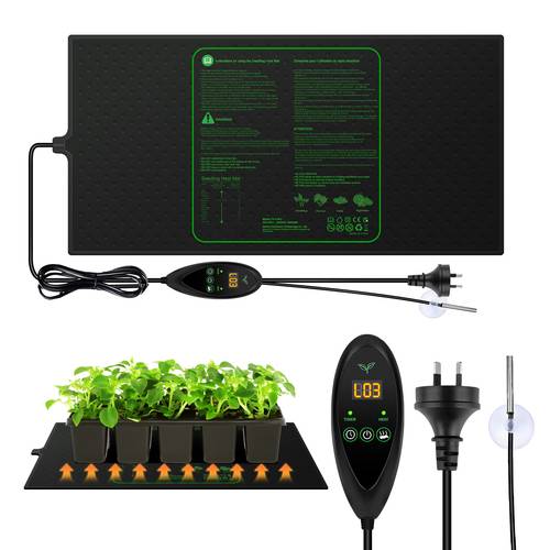 50x25cm seedling heating mat map 30w thermostat plant seed heat warming pad propagation hydroponic temperature controller germination starter sprout