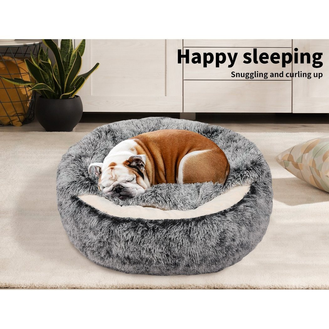 PaWz Pet Dog Bed Extra Large Soft Plush Sleeping Cushion with Removable Washable Cover, Hooded Donut Cat & Dog Bed, Charcoal - Image 8