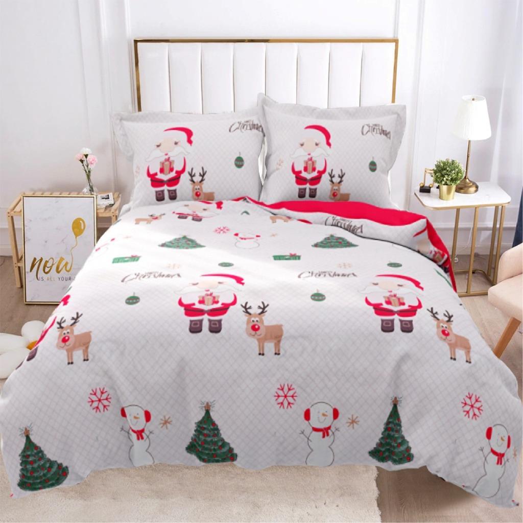 TEMU Au Standard Size Santa Snow Christmas Design Quilt//duvet Cover Set