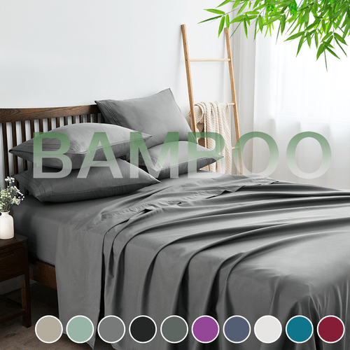 4 piece cooling bamboo sheet set ultra breathable moisture wicking 40cm deep hot sleepers and guest bedrooms