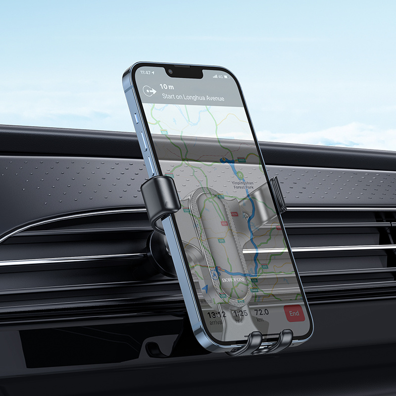 TEMU Borofone Bh74 Air Outlet Gravity Air Vent Car Mount Universal Mobile Phone Holder For 4.7 To 7.00 Inch Mobile Phones