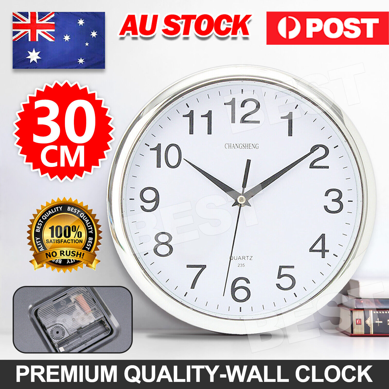 TEMU Wall Clock Quartz Wall Clock Silent Non-ticking 12 Inch