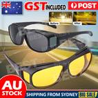 unisex night driving glasses hd anti glare vision polarized yellow lens tinted t