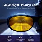 unisex night driving glasses hd anti glare vision polarized yellow lens tinted t