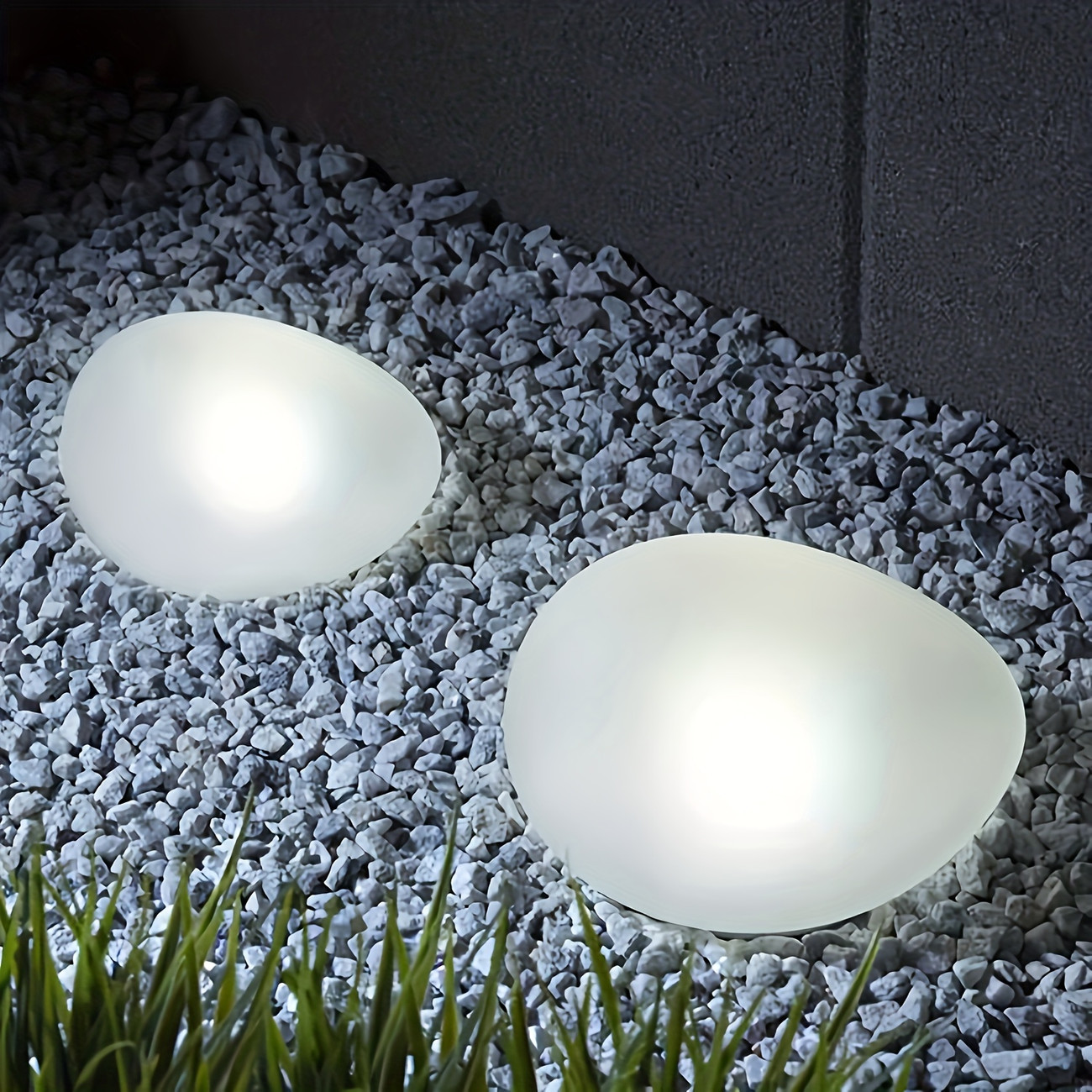 TEMU 2 Pack Solar Pebble Lamp Outdoor Ground Lamp Led Outdoor Ip55 Waterproof Lighting Decorative Landscape Lamp Solar Garden Lamp Lawn Lamp Stone