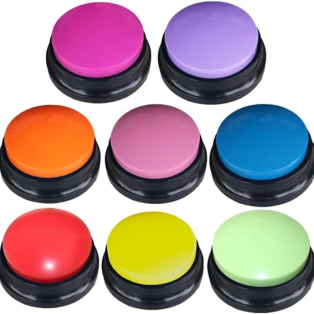 TEMU 8 Recording Dog Buttons For Communication, 30 Sec Record & Playback Pet Training Buzzer - 8-pack For Home, Office, Study, Funny Gifts