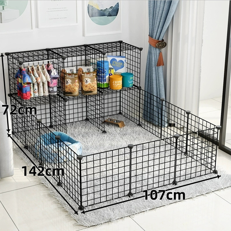 TEMU Diy Foldable & Expandable Playpen With Storage Rack – Lightweight Wire Kennel For Puppies, Cats & Rabbits – Indoor/outdoor Portable Fence, Easy