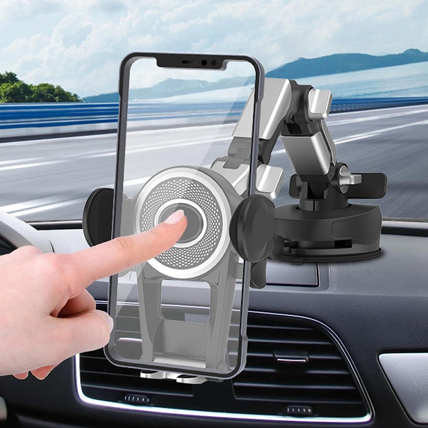 TEMU Long Arm For Truck Car Telescopic Rotating Car Mount Mobile Phone Mount Holder With Strong Suction Cup