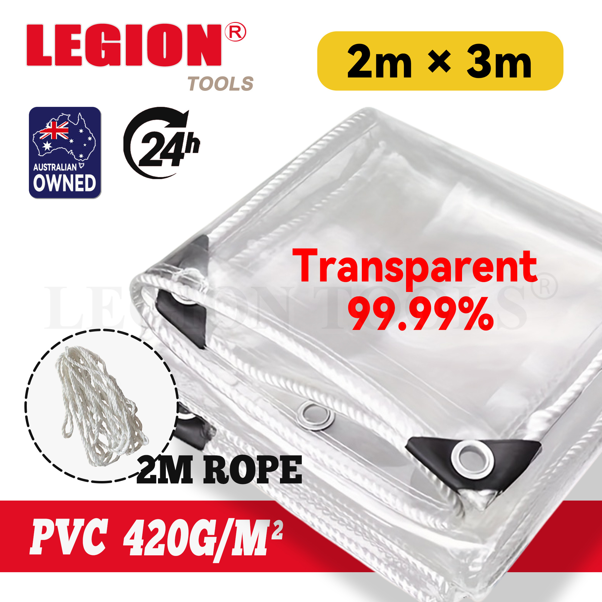 TEMU Heavy-duty Clear Pvc Tarpaulin, Tear-resistant Outdoor Cover With Reinforced Grommets, Protection For Greenhouse, Patio, Carport, And Plants,