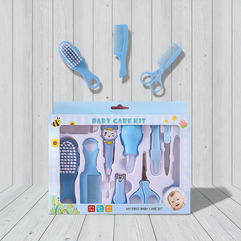 Newborn Baby Care Kit 10pcs Set for 0-6 Months Infant Umbilical Cord, Nail, and Oral Hygiene, Includes Glowing Ear Pick & All-in-One Sterilising Storage Case, All Tools are Boilable & UV-Safe with Parent-Friendly One-Handed Operation for Australian New Parents' Complete Peace of Mind.
