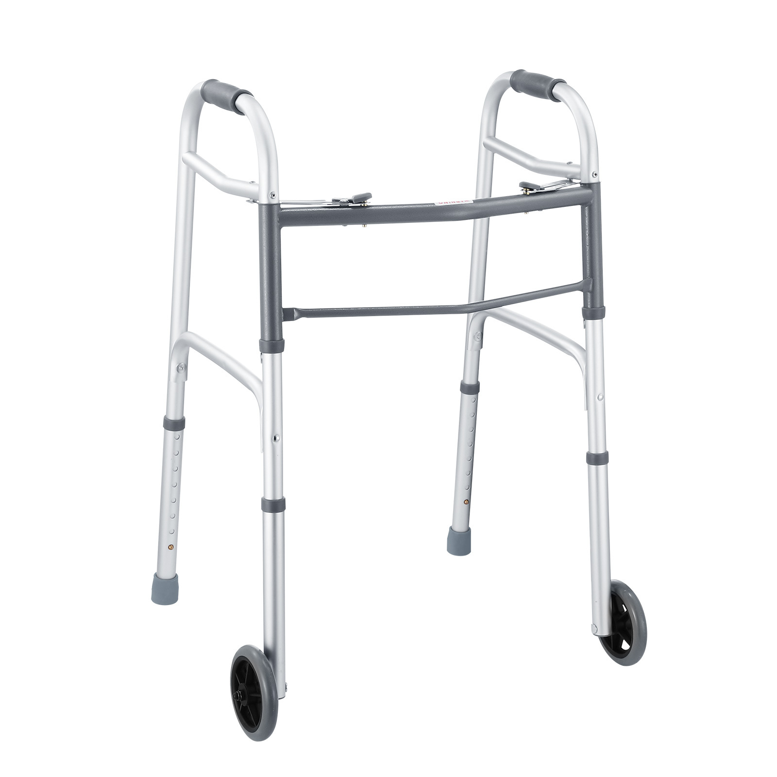 Genki 3 IN 1 Folding Walker Medical Aid Elderly Mobility Walking Toilet Outdoor Aluminum Frame Wheels Standard Lightweight Height Adjustable