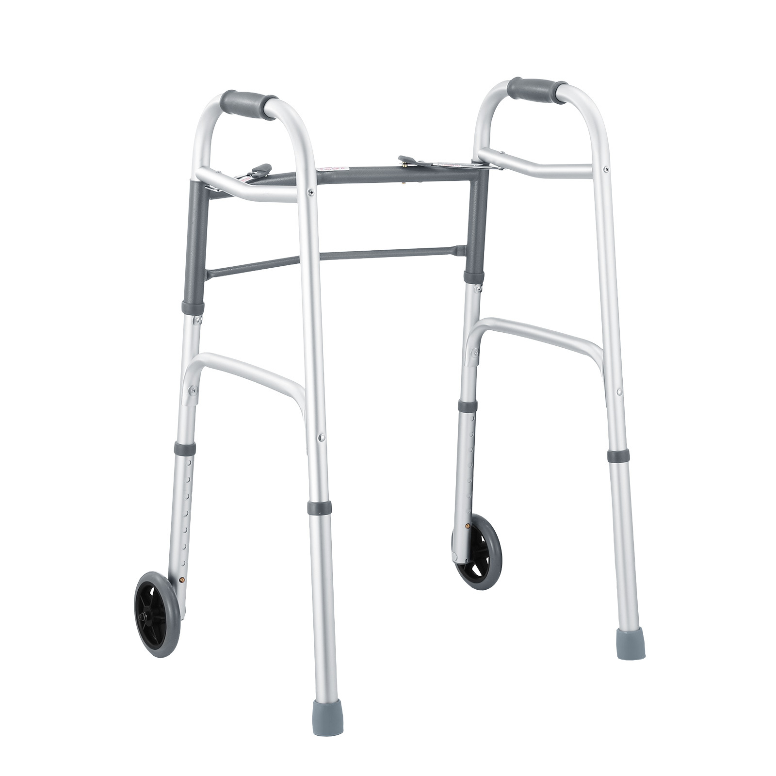 Genki 3 IN 1 Folding Walker Medical Aid Elderly Mobility Walking Toilet Outdoor Aluminum Frame Wheels Standard Lightweight Height Adjustable