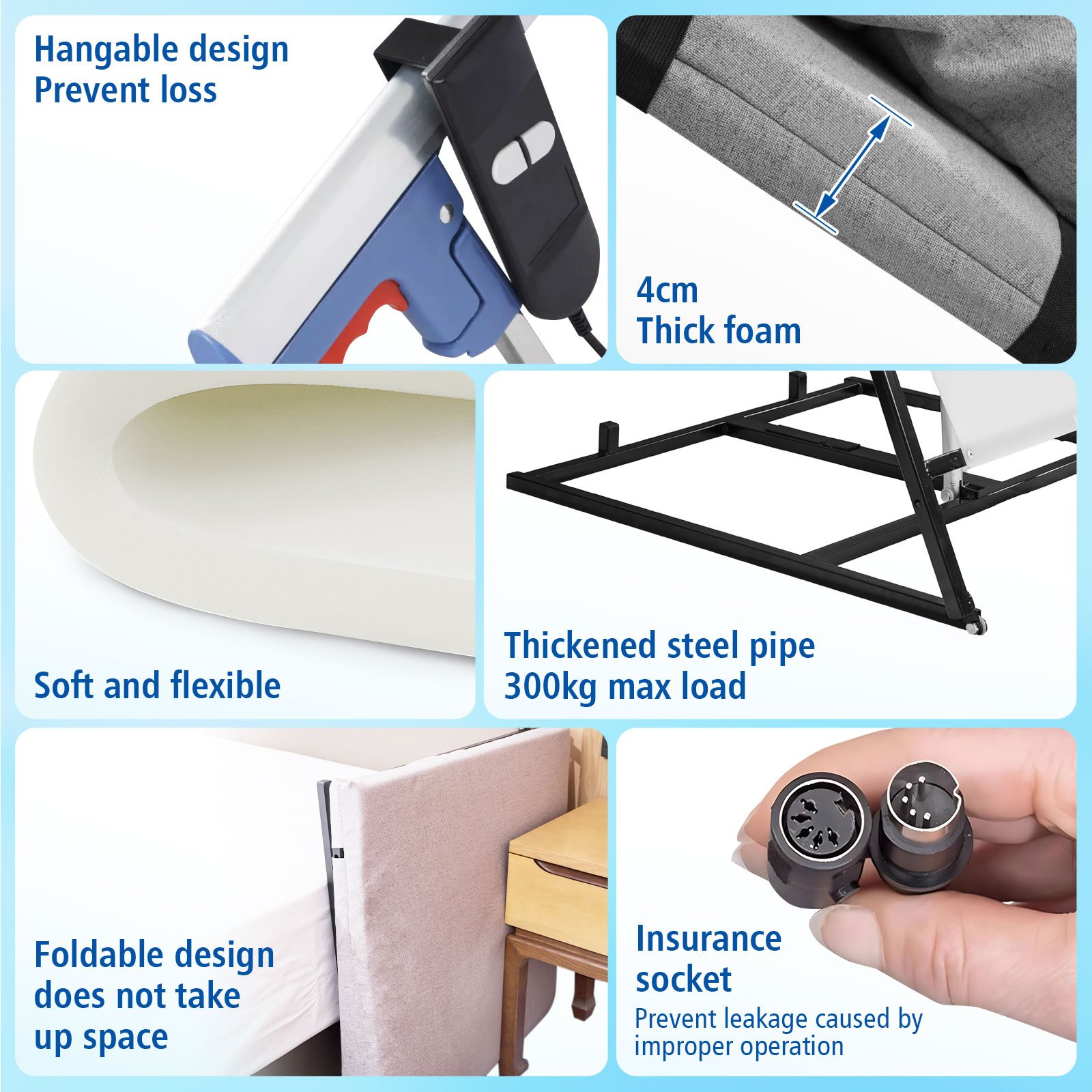 Maxkon Electric Lift Bed Arm Back Rest Pillow Bedrails Power Chair Lifter Assist Sit Stand Up Recliner Elderly Senior Disability Remote Medical Aid Support