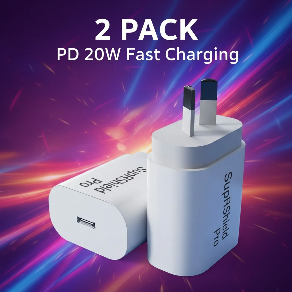 TEMU [2 Pack] Pd20w Saa Certified Super Fast Charging Charger Au Wall Plug Power Adapter For Iphone, , Google, Oppo, , Moto, Hmd