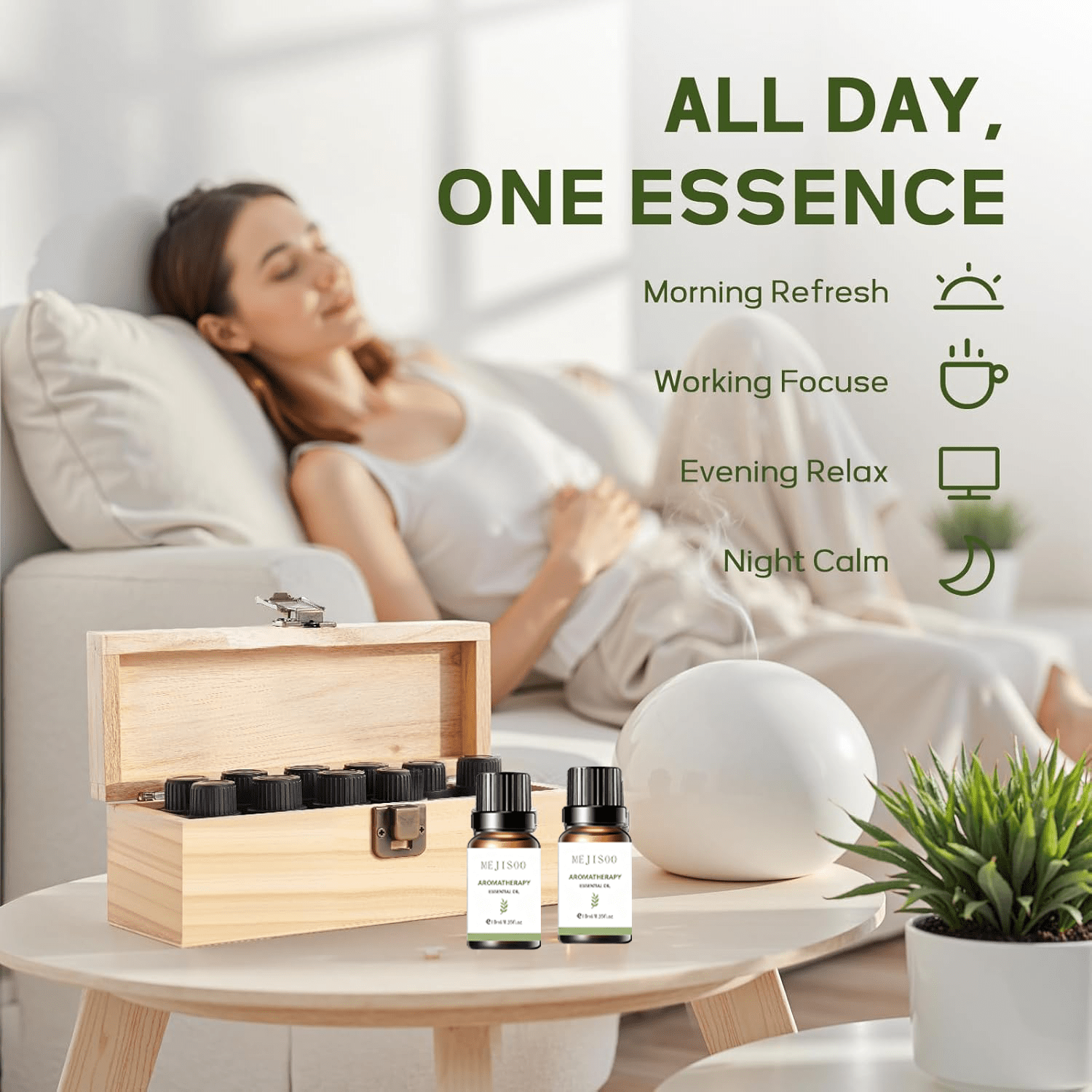Essential Oil Set, 10pcs Home Diffuser Essential Oil Set, Humidifier, Candle Making, Aromatherapy (10 X 10Ml) - The Best Gift for Women, Friends, Lovers (Tea Trees, Jasmine, Pineapple, Bluebells, Silver Mountain Springs, Earth, Etc.)