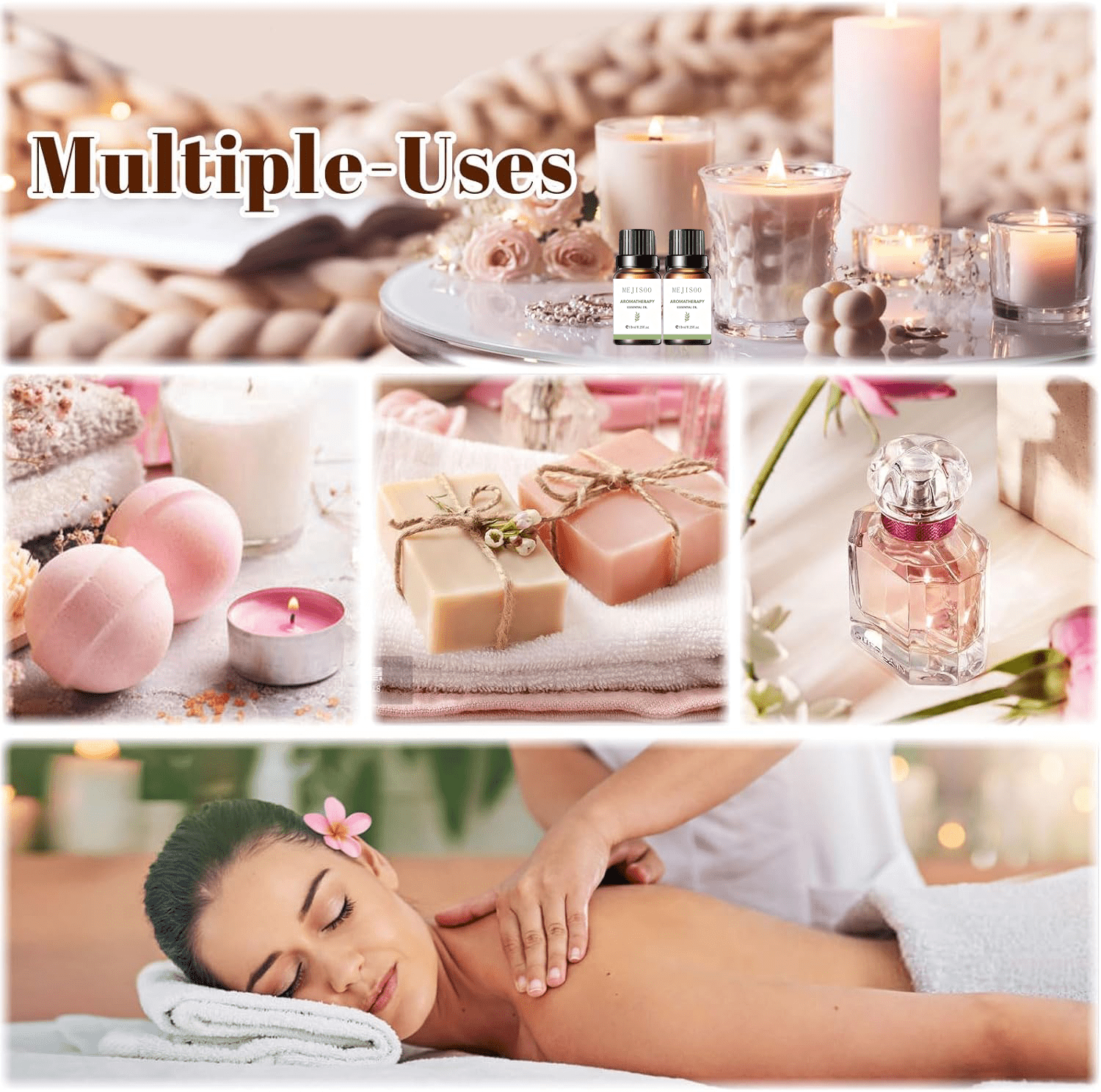 Essential Oil Set, 10pcs Home Diffuser Essential Oil Set, Humidifier, Candle Making, Aromatherapy (10 X 10Ml) - The Best Gift for Women, Friends, Lovers (Tea Trees, Jasmine, Pineapple, Bluebells, Silver Mountain Springs, Earth, Etc.)