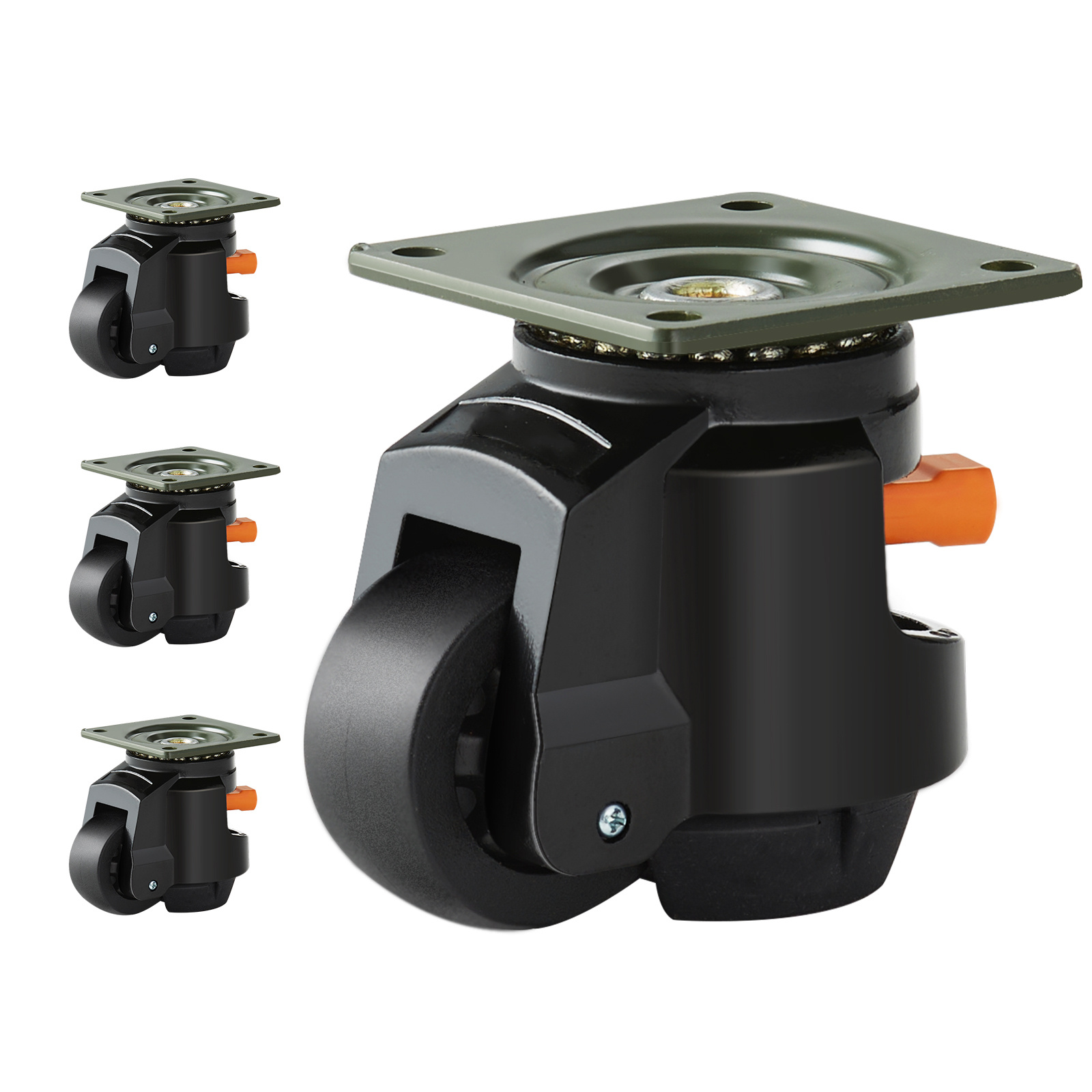 TEMU Vevor Leveling Casters, Set Of 4, 1100 Lbs/ 2200 Lbs Total Load Capacity, 2 Inches/ 2.5 Inches, Heavy Duty With Upgraded , 360 Degree Swivel