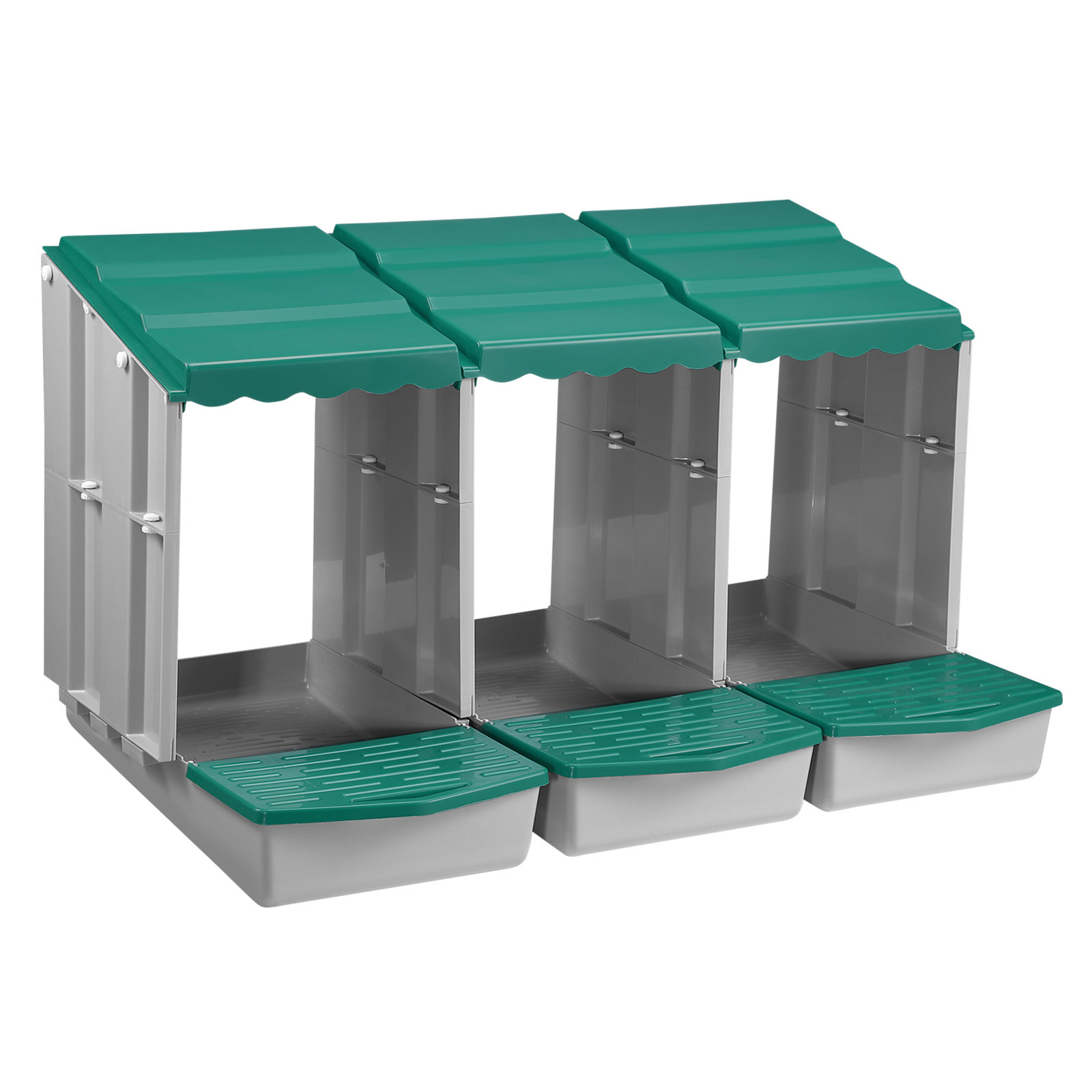 Maxkon 3 Hole Chicken Nesting Box Chook Hen Roll Away Laying Boxes Poultry Modular House Egg Coop Nest Perch Plastic