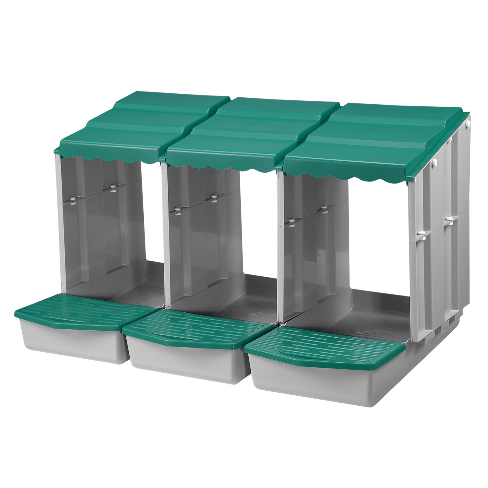 Maxkon 3 Hole Chicken Nesting Box Chook Hen Roll Away Laying Boxes Poultry Modular House Egg Coop Nest Perch Plastic