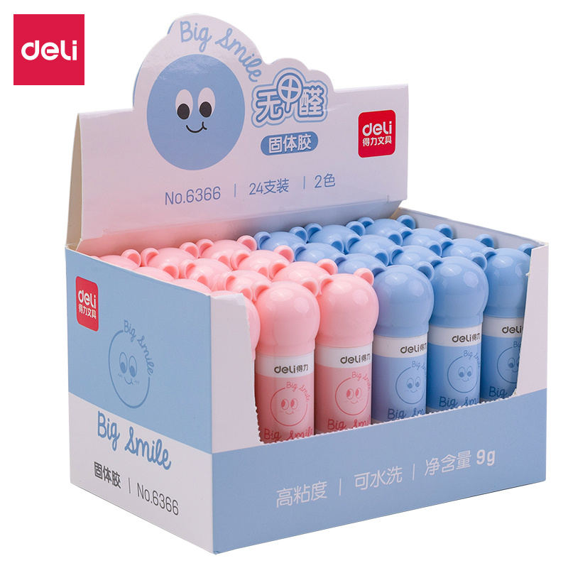 TEMU Deli Glue Sticks - Pink, 9g (pack Of 3) / 6366