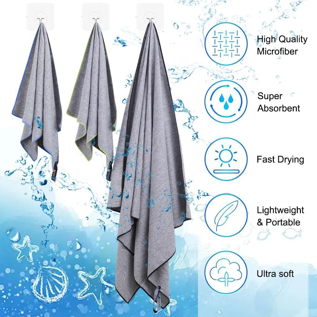 Vivva Quick Dry Microfiber 6pcs Pack Gym Sport Towel Gym Outdoor 40X80cm / 76X152cm Towels Soft, for Yoga, Swimming, Running, Camping & Outdoor Activities, Gym Towel