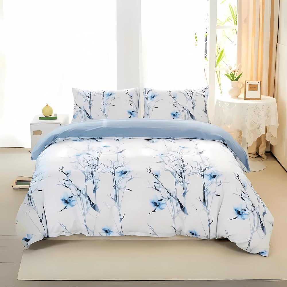 TEMU Au Standard Size All Sizes Bed Quilt/duvet/ Cover Set-mist Floral