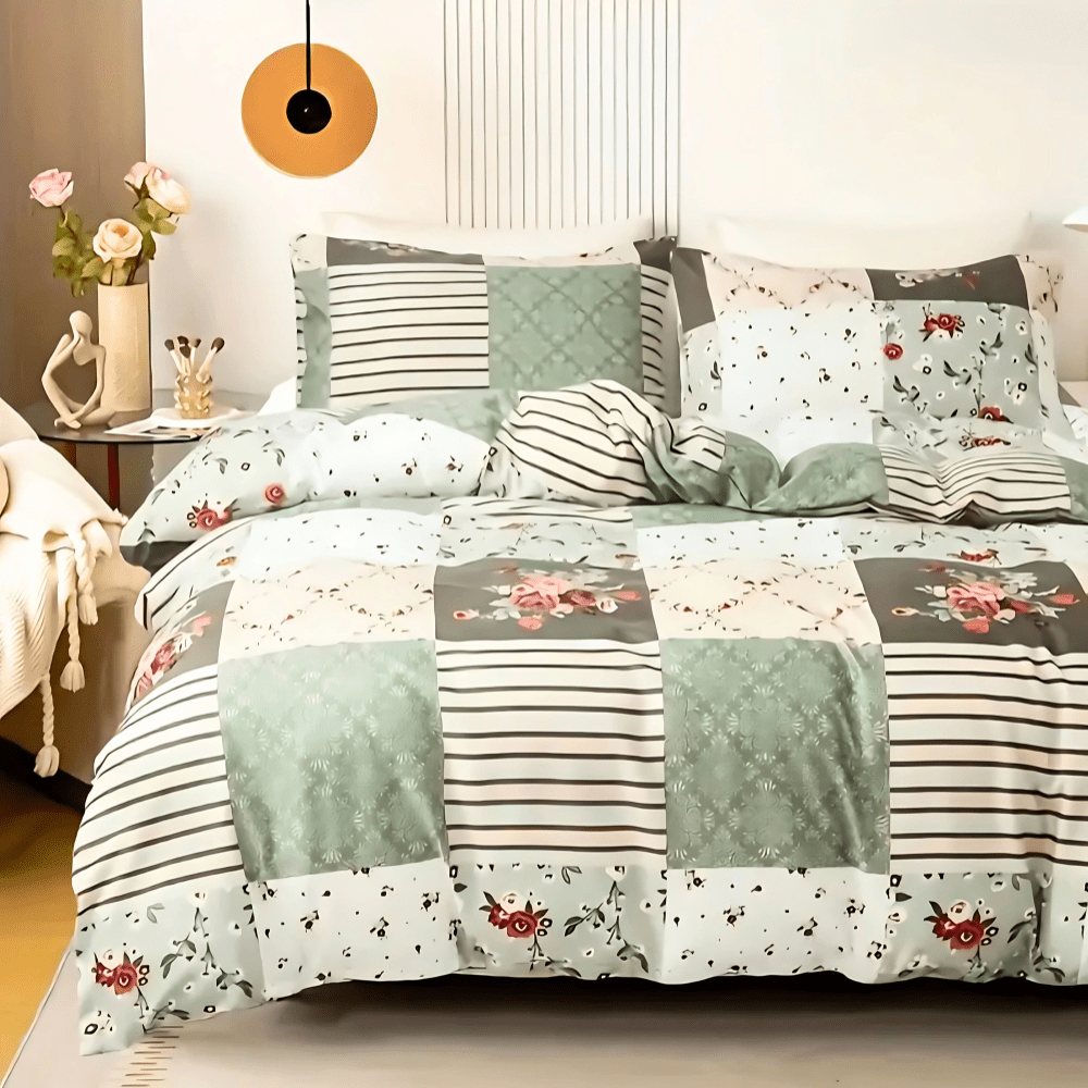 TEMU Au Standard Size All Sizes Bed Quilt/duvet/ Cover Set-emerald