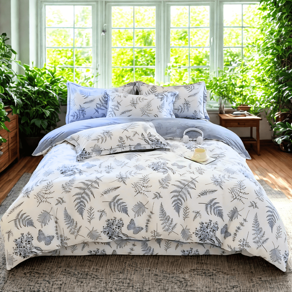 TEMU Au Standard Size All Sizes Bed Cotton Quilt/duvet/ Cover Set-flutter Leaf