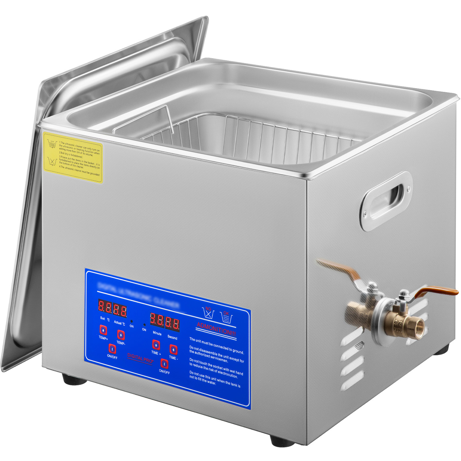 TEMU Vevor Powerful Stainless Steel 13.5-15 L Ultrasonic Cleaner Digital Heater Timer