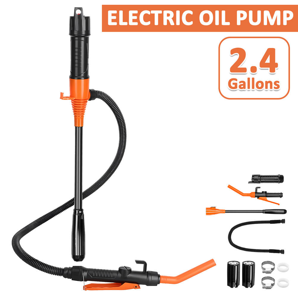 TEMU 1pc 2.4 Gallons Portable Electric Pump, Battery-powered Manual Fuel Transfer Pump For Gasoline, Fuel Oil, , Water, Oil - , Electric Oil Pump -