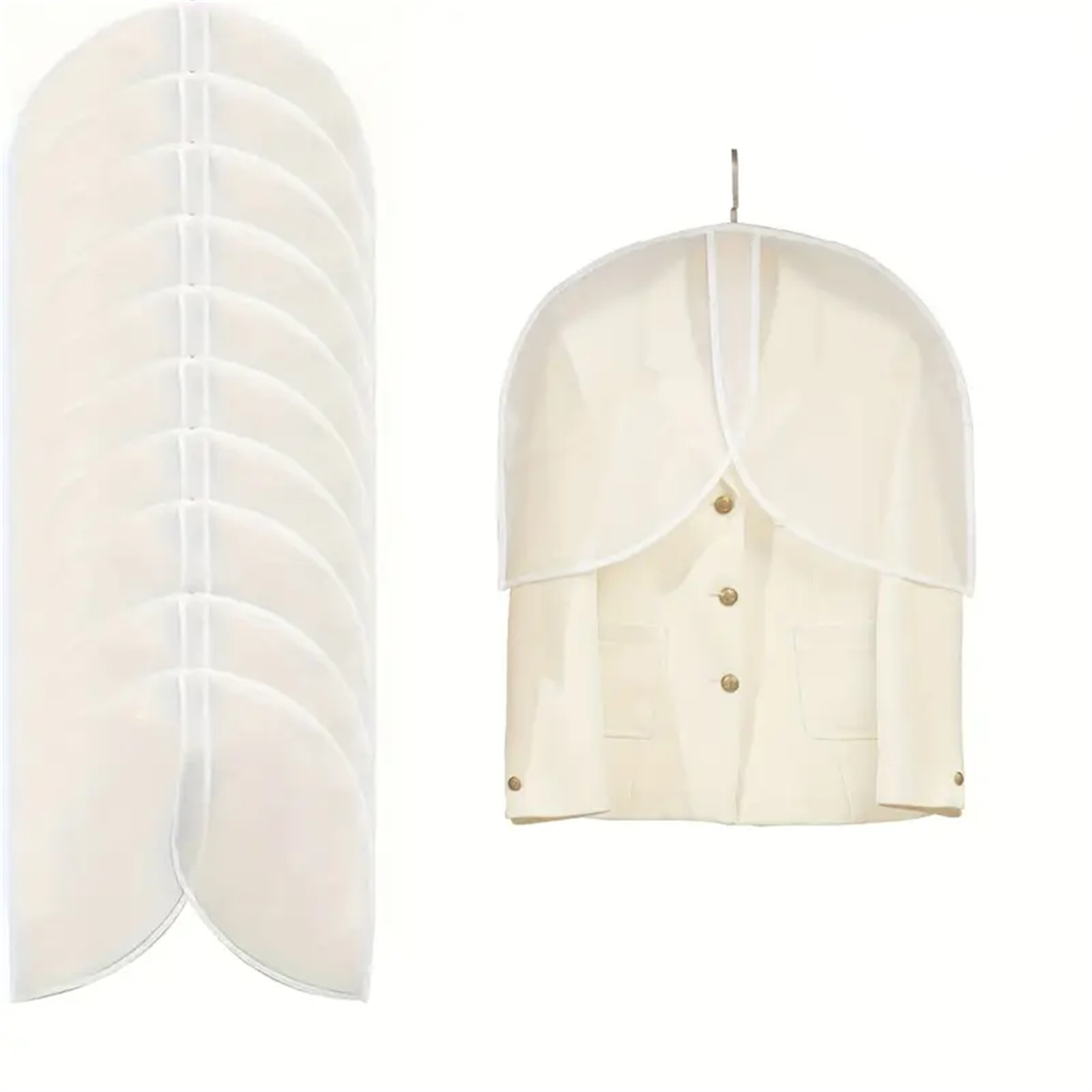 15pcs shoulder covers   for clothes closet clothes protectors breathable clear jacket cover for suit coat jackets blouses dress