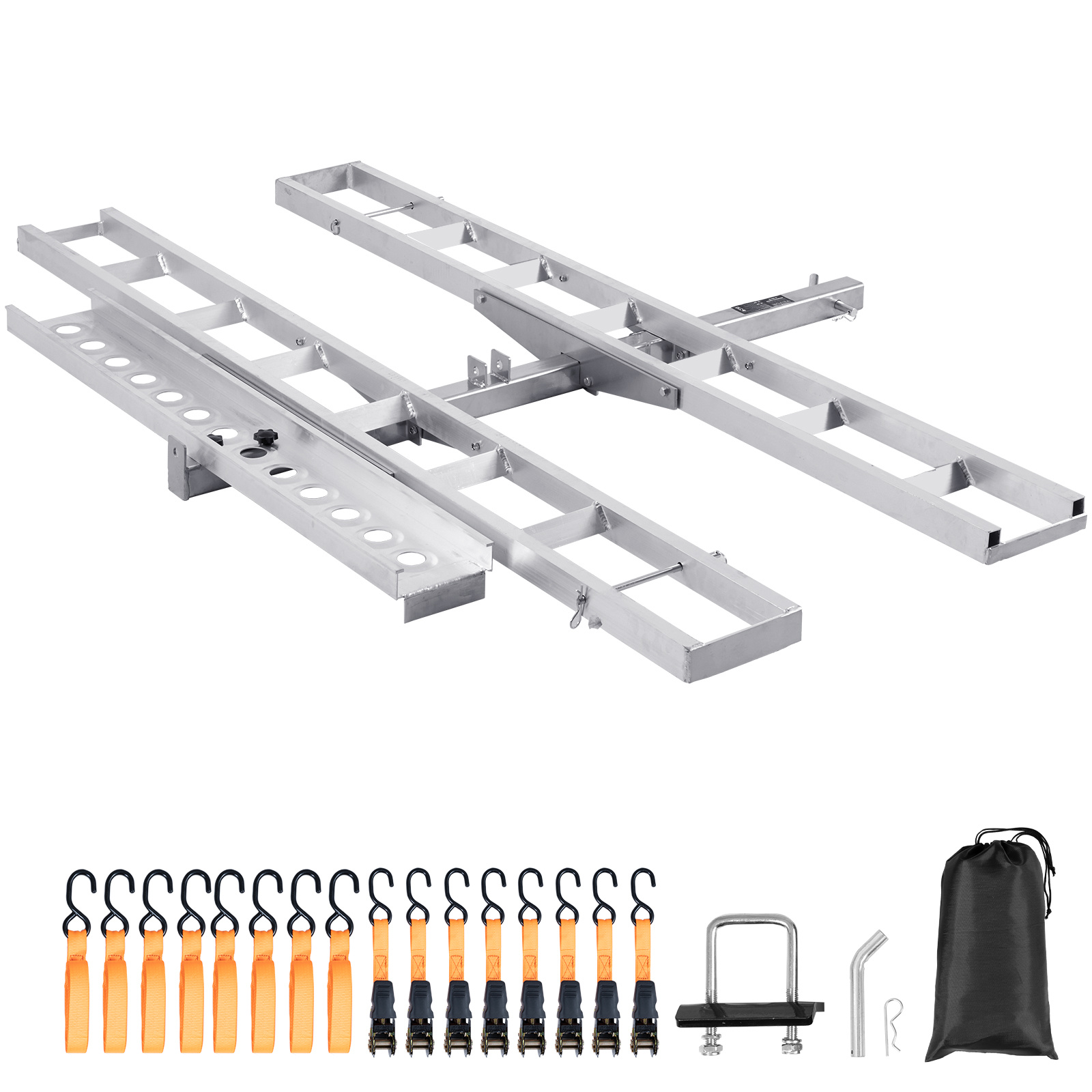 TEMU Vevor Motorcycle Carrier, 2-bike 272.15kgs Aluminum Motorcycle Carrier Hitch Mount, Loading Ramp, Scooter Dirt Bike Trailer Hauler, Ratchet