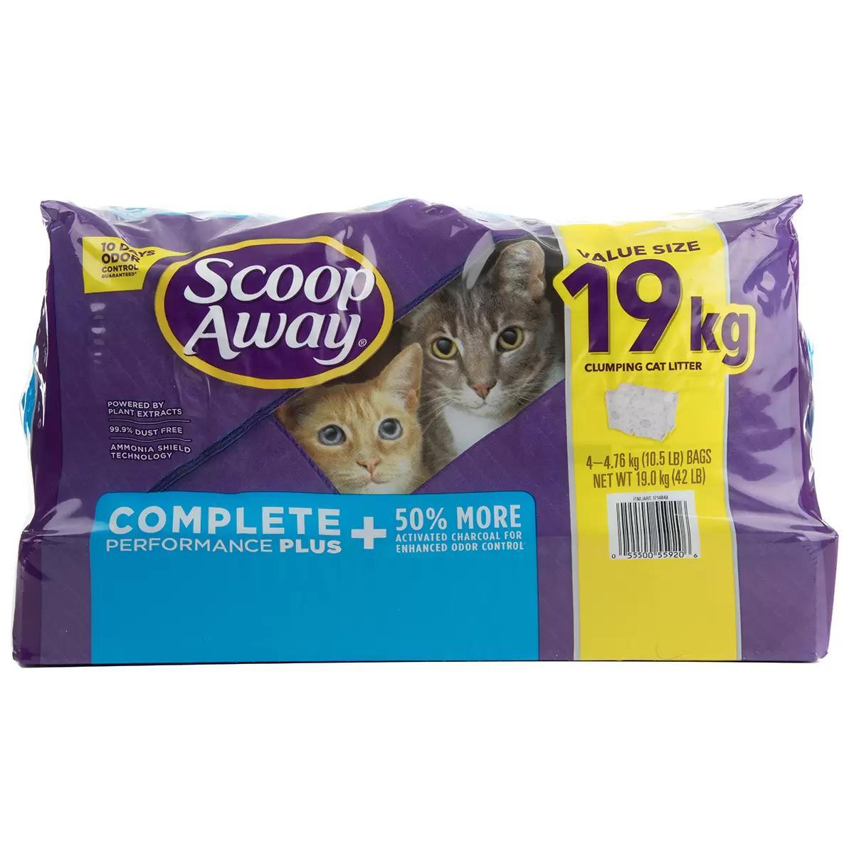 Scoop Away Complete Performance PLUS Cat Litter 19kg Clumping Odour Control Multi Cat Scoopable Pet Litter USA Made