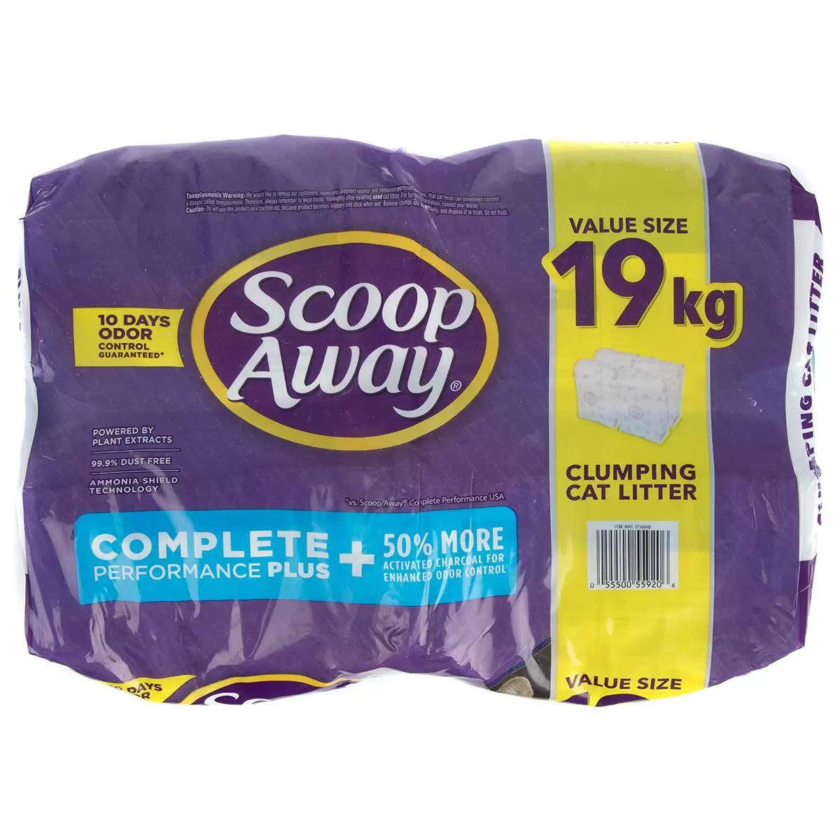 Scoop Away Complete Performance PLUS Cat Litter 19kg Clumping Odour Control Multi Cat Scoopable Pet Litter USA Made