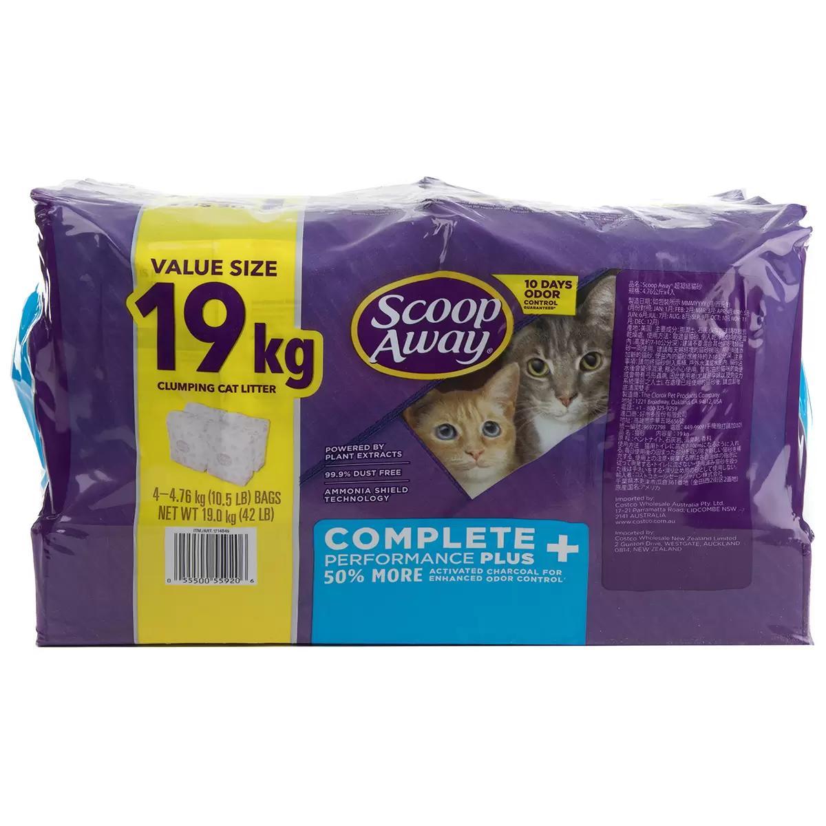 Scoop Away Complete Performance PLUS Cat Litter 19kg Clumping Odour Control Multi Cat Scoopable Pet Litter USA Made