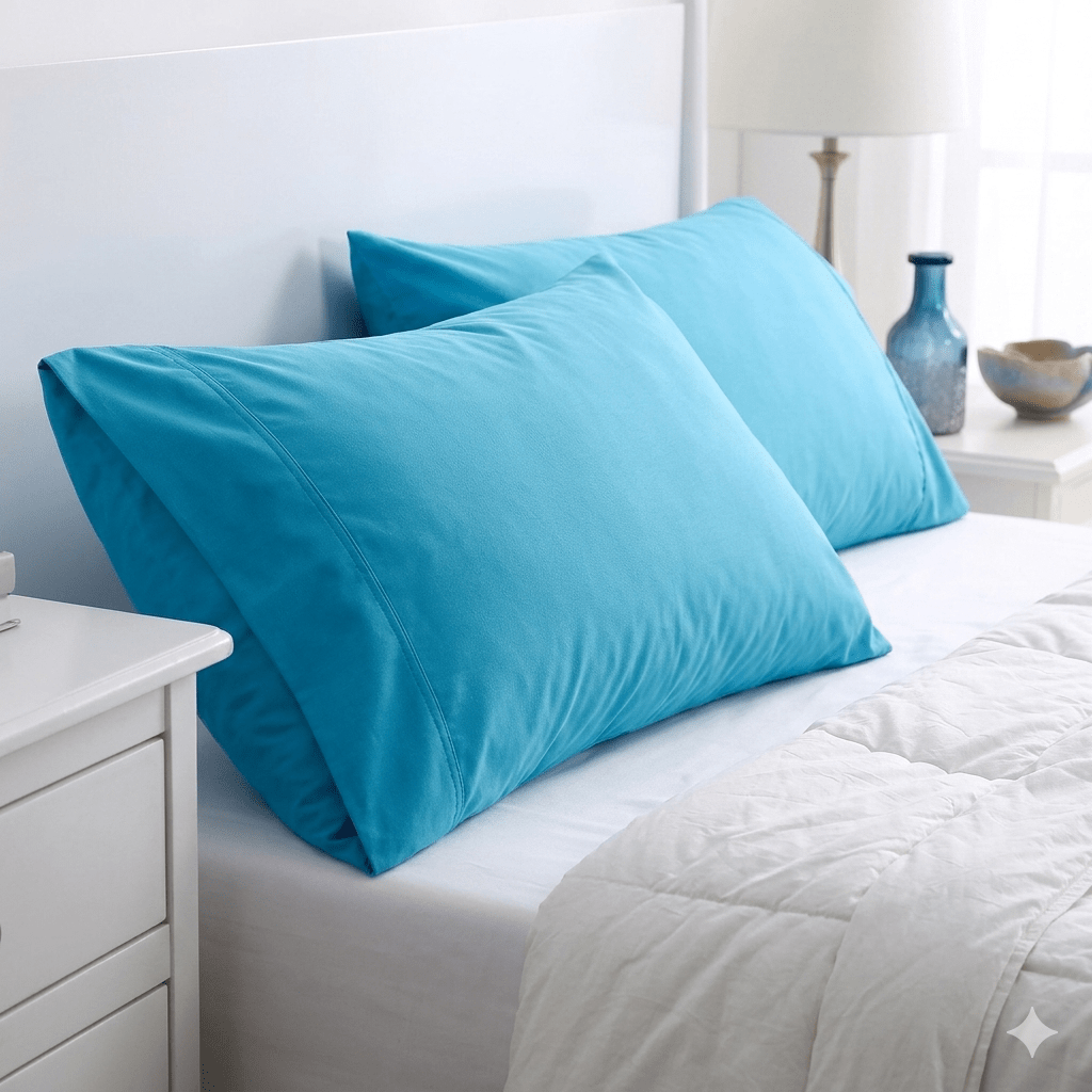 TEMU Aqua Pillowcase Set Of Color Pillowcases (without Pillow Inserts) Soft And Comfortable, Suitable For Bedrooms, Guest Rooms, And Hotels.