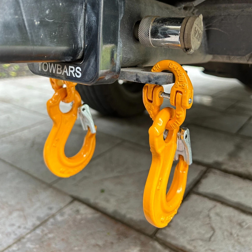 TEMU 4pcs (2pcs Sling 2pcs ) Working Load Limit Sling Hook - With Heavy Duty Safety Latch Swivel Winch Hook For Trailer Safety Chain