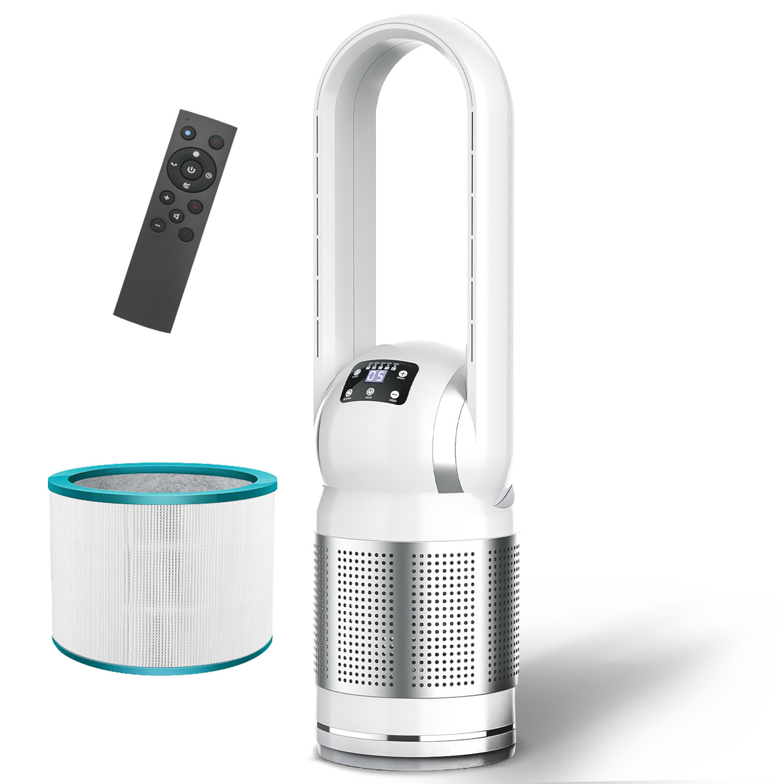 TEMU Advwin Bladeless With Hepa , 1400w Ceramic , Quiet Oscillating Fan For Home Bedroom Office