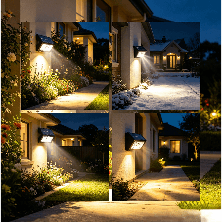 TEMU 2 Sets Of Outdoor Solar Lights 900, Solar Safety Lights With Motion Sensors, Suitable For Gardens, Fences, Patios And Garages.