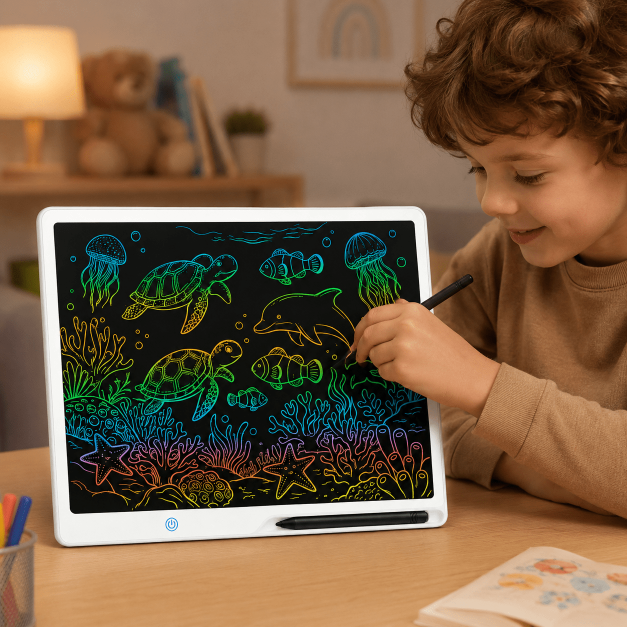 TEMU 20 Inch Color Lcd Writing Tablet For Kids, Rechargeable Drawing Board With Stylus, Large Electronic Doodle Board, Reusable Learning Toy For
