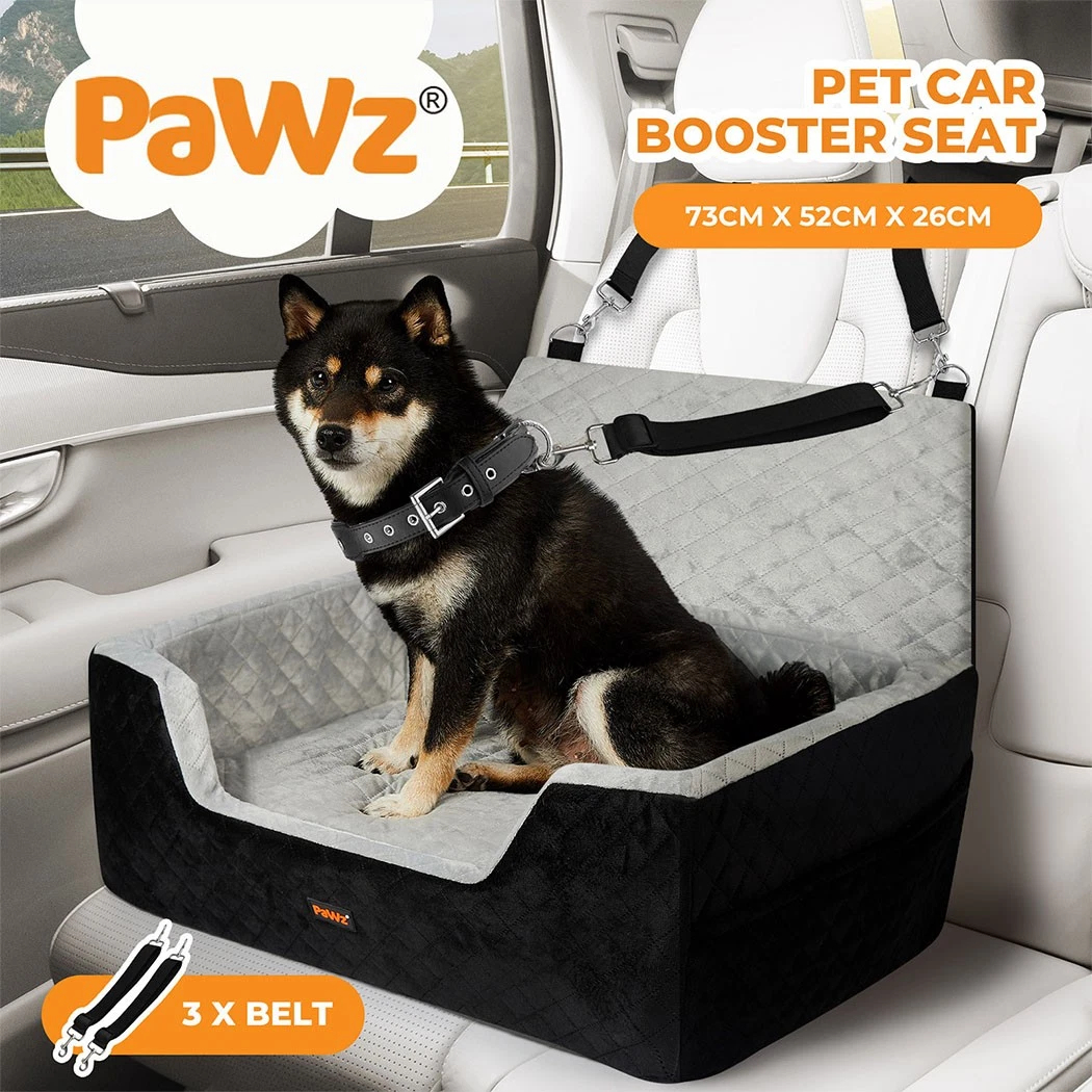 TEMU Pawz Dog Car Booster Seat, Portable Travel Bed For Pets Up To 20kg, High-density Foam Cushion – Ultrasonic Pressed – Removable Machine Washable