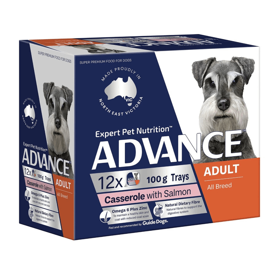 ADVANCE Adult All Breed Salmon Casserole Trays Wet Dog Food (100G*12) 1 Pack